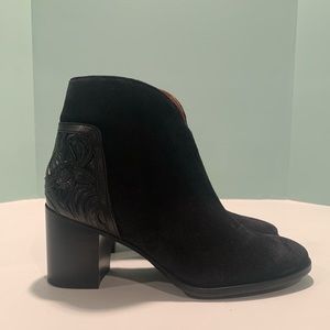 Frye black suede ankle boots